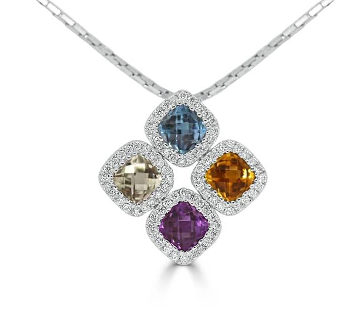 Ladies Diamond Pendant - DP285 - GN Designer Jewellers
