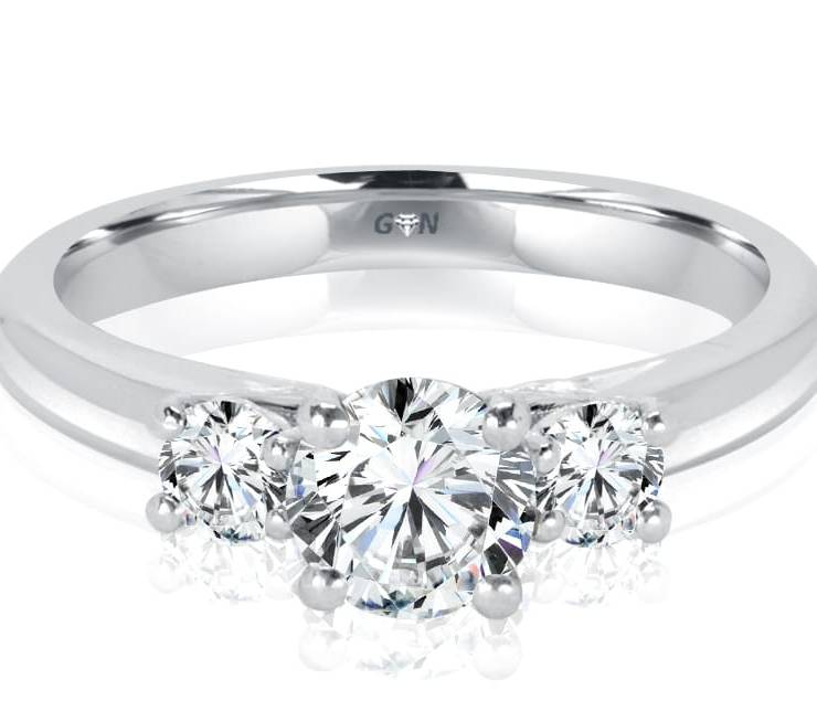 Ladies Three Stone Design Engagement Ring - R1064 - GN Designer Jewellers