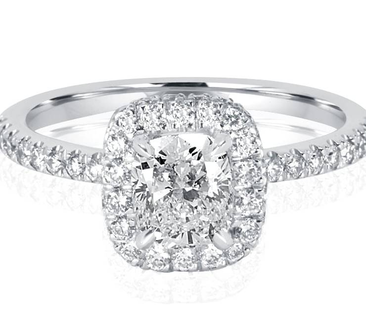 Ladies Halo Design Engagement Ring - R1080 - GN Designer Jewellers