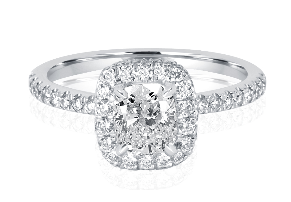 Ladies Halo Design Engagement Ring - R1080 - GN Designer Jewellers
