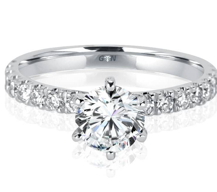 Ladies Solitaire Multi Band Engagement Ring - R1099 - GN Designer Jewellers