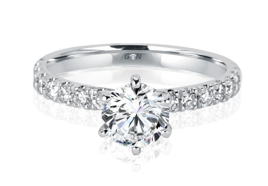 Ladies Solitaire Multi Band Engagement Ring - R1099 - GN Designer Jewellers