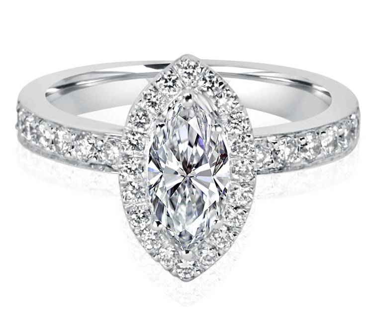 Ladies Halo Design Engagement Ring - R1106 - GN Designer Jewellers