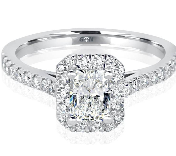 Ladies Halo Design Engagement Ring - R1120 - GN Designer Jewellers