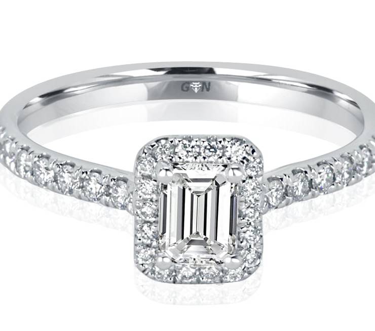 Ladies Halo Design Engagement Ring - R1122 - GN Designer Jewellers