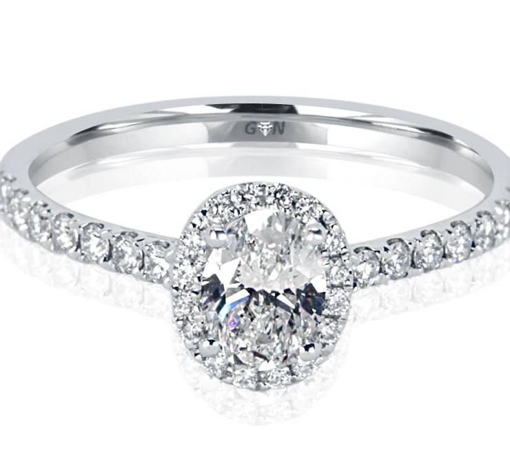 Ladies Halo Design Engagement Ring - R1123 - GN Designer Jewellers