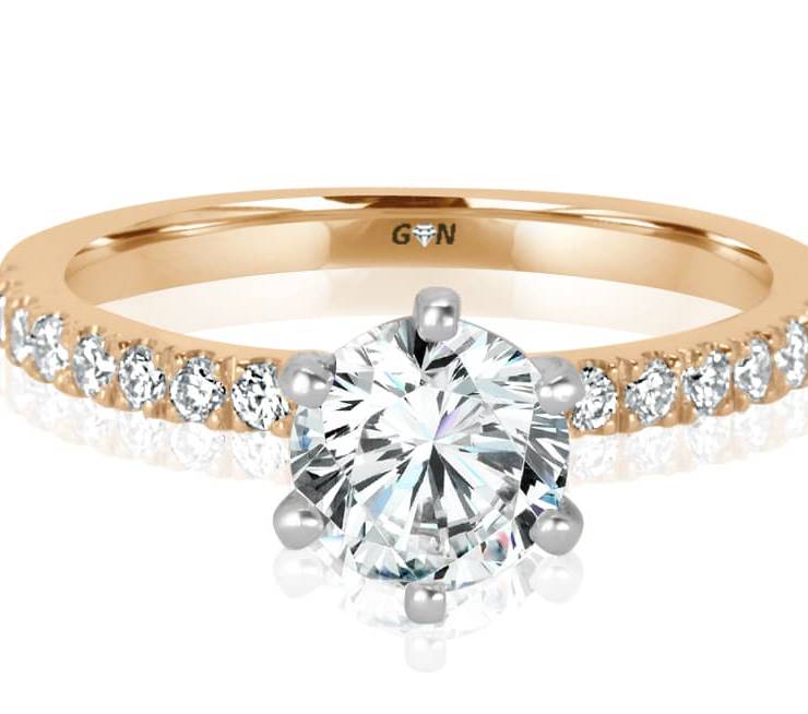 Ladies Solitaire Multi Set Engagement Ring - R1131 - GN Designer Jewellers