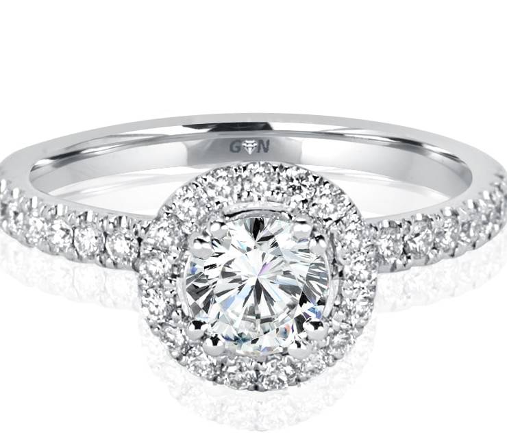 Ladies Halo Design Engagement Ring - R1132 - GN Designer Jewellers