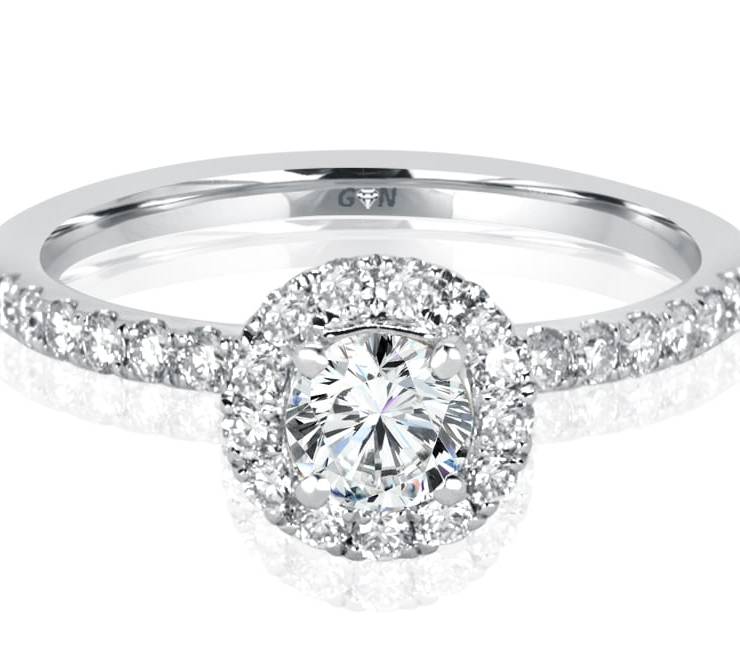 Ladies Halo Design Engagement Ring -R1133 - GN Designer Jewellers