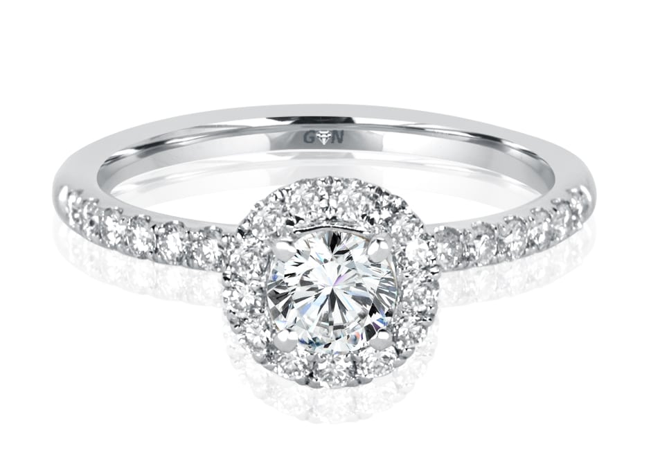 Ladies Halo Design Engagement Ring -R1133 - GN Designer Jewellers