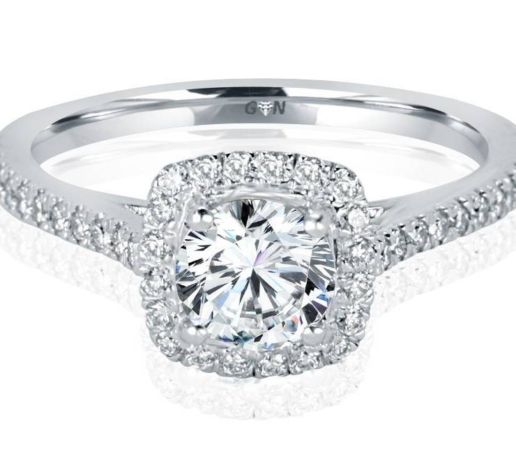 Ladies Halo Design Engagement Ring - R1137 - GN Designer Jewellers