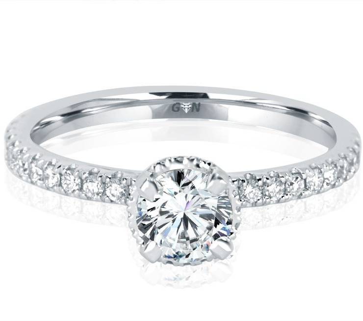 Ladies Solitaire Multi Band Engagement Ring - 1157 - GN Designer Jewellers