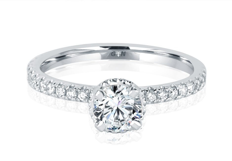 Ladies Solitaire Multi Band Engagement Ring - 1157 - GN Designer Jewellers