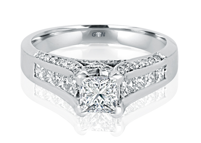 Ladies Solitaire Multi Band Engagement Ring - R226 - GN Designer Jewellers