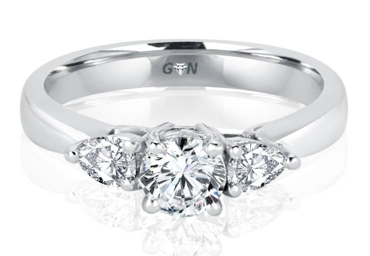 Ladies Three Stone Design Engagement Ring - R281 - GN Designer Jewellers