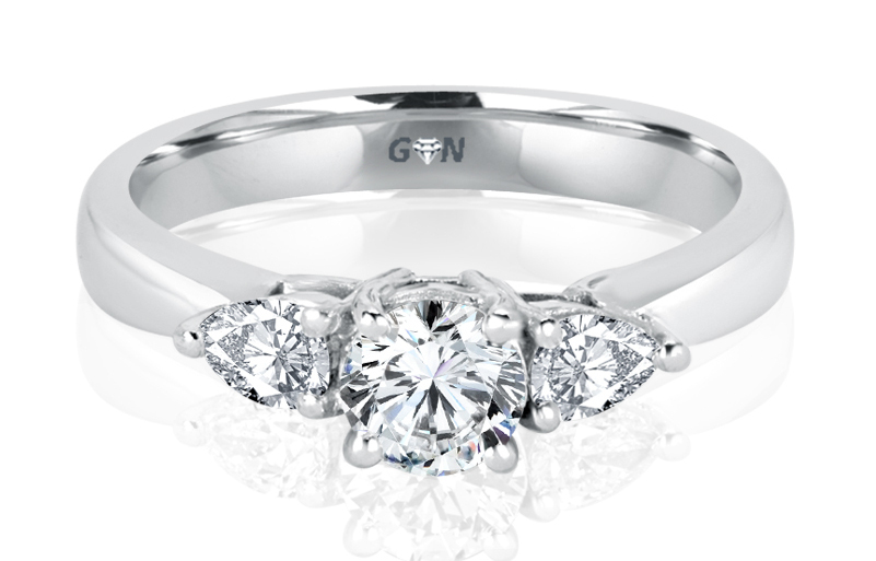 Ladies Three Stone Design Engagement Ring - R281 - GN Designer Jewellers
