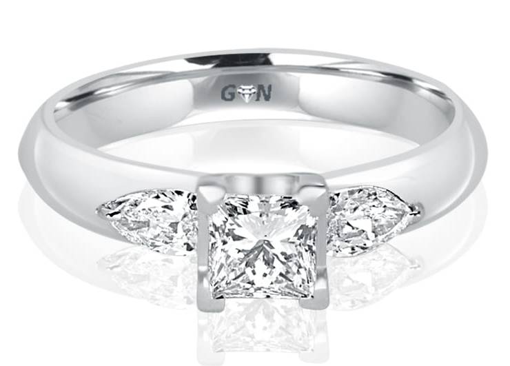 Ladies Three Stone Design Engagement Ring - R362 - GN Designer Jewellers