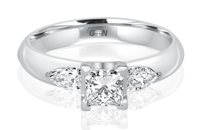 Ladies Three Stone Design Engagement Ring - R362 - GN Designer Jewellers