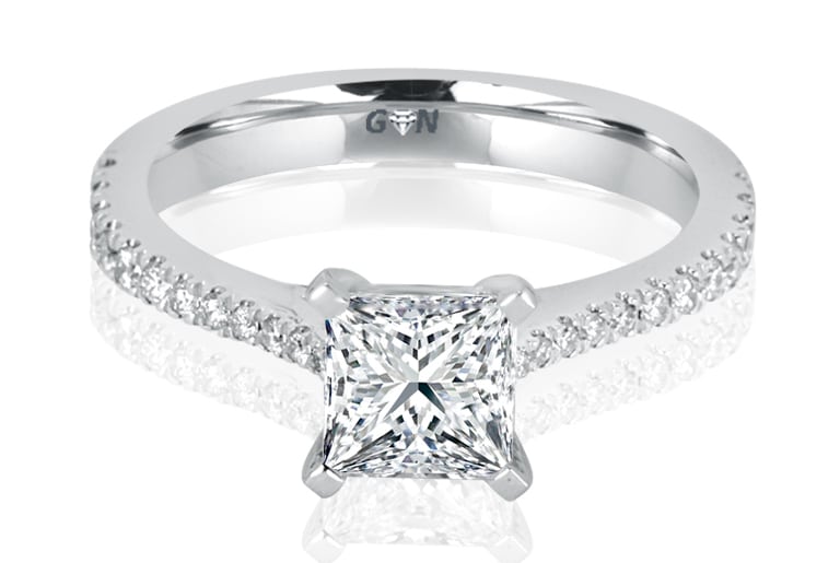 Ladies Solitaire Multi Band Engagement Ring - R725 - GN Designer Jewellers