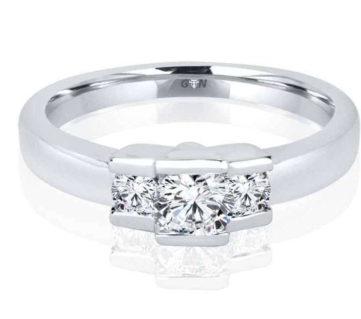 Ladies Three Stone Design Engagement Ring - R744 - GN Designer Jewellers
