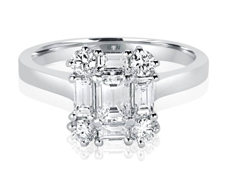 Ladies Solitaire Multi Band Engagement Ring - R879 - GN Designer Jewellers