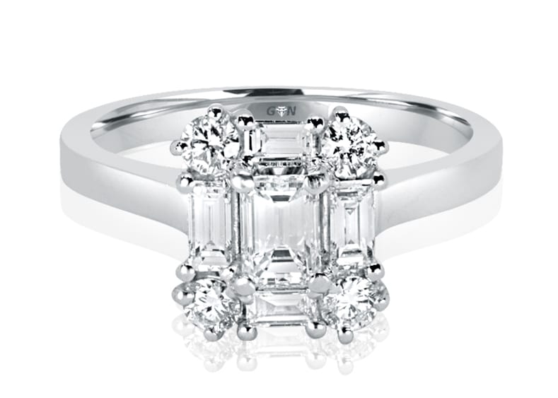 Ladies Solitaire Multi Band Engagement Ring - R879 - GN Designer Jewellers
