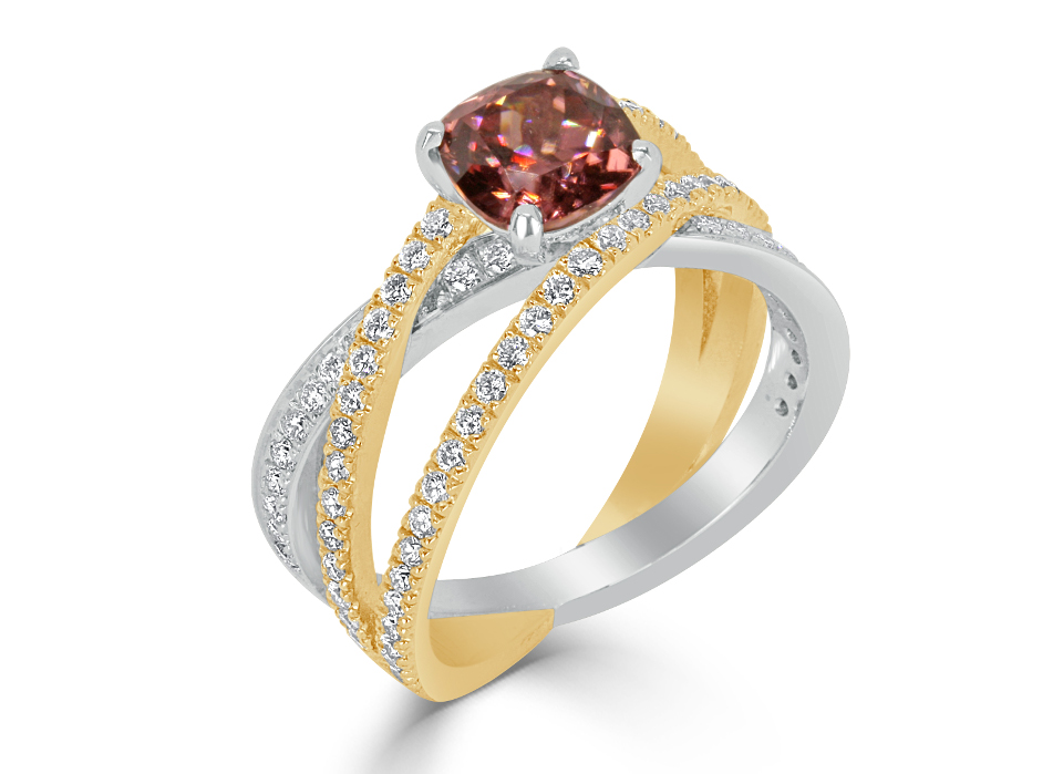 Ladies Coloured Stone Design Engagement Ring - R1168 - GN Designer Jewellers