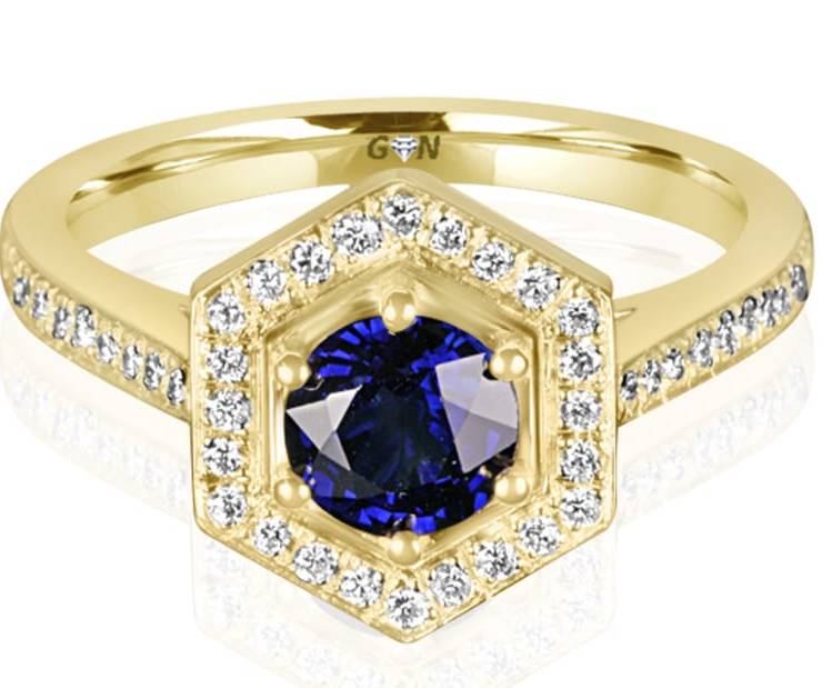 Ladies Halo Design Engagement Ring - R13853 - GN Designer Jewellers
