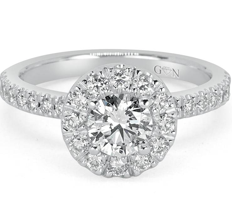Ladies Halo Design Engagement Ring - R14305 - GN Designer Jewellers