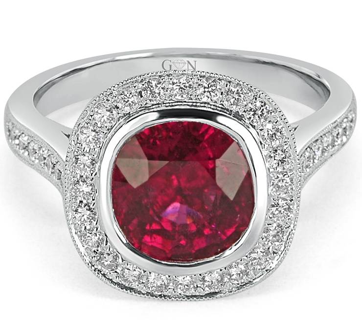Ladies Halo Design Engagement Ring - R731 - GN Designer Jewellers