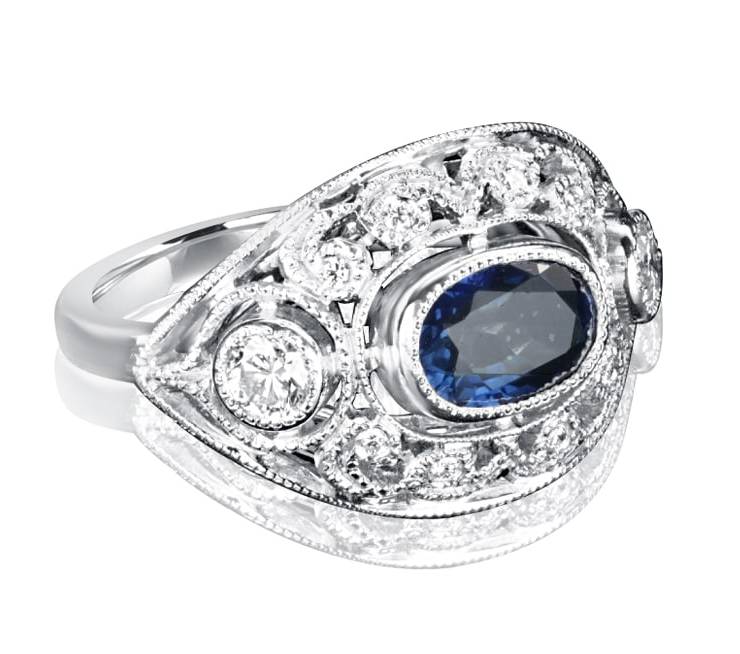 Ladies Halo Design Engagement Ring - R857 - GN Designer Jewellers