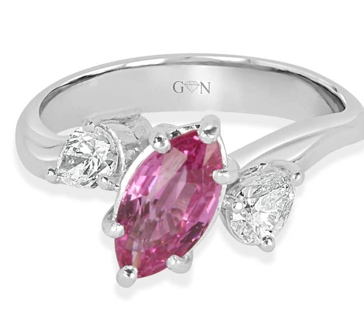 Ladies Coloured Stone Design Engagement Ring – R761 - GN Designer Jewellers